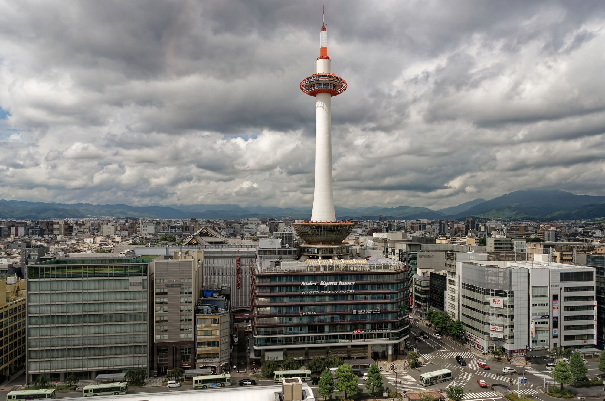 Kyoto Tower seen from Kyoto Station